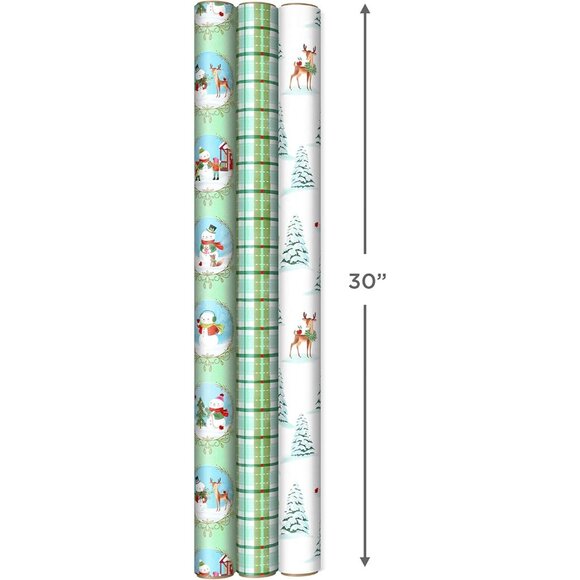 3-Pack Christmas Wrapping Paper with Storybook Critters &...
